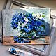 Forget-me-in-vase oil Painting in frame. Pictures. Vladyart. Online shopping on My Livemaster.  Фото №2