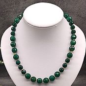 Работы для детей, handmade. Livemaster - original item Green beads made of natural agate stones with a cut. Handmade.