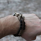 Украшения handmade. Livemaster - original item Men`s bracelet braided from paracord-Bear. Handmade.