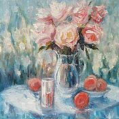 Картины и панно handmade. Livemaster - original item Oil Painting In the sun flowers Still Life Roses Impressionism. Handmade.