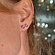 Серьги с натуральным розовым сапфиром! 1.4 карат!. Серьги-пусеты. Леони. Интернет-магазин Ярмарка Мастеров.  Фото №2