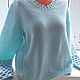 Джемпер   женский вязаный голубой. Джемперы. Sweater Star Вязание на заказ.. Интернет-магазин Ярмарка Мастеров.  Фото №2