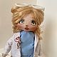 Кукла интерьерная врач. Игрушки. текстильные куклы textile dolls. Интернет-магазин Ярмарка Мастеров.  Фото №2