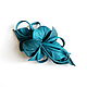 Order Automatic Hair Clip Leather Flower Turquoise Turquoise Blue. De-Si-Re. Livemaster. . Hairpins Фото №3