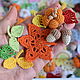 Pumpkins knitted decor for scrap miniature for dolls. Scrapbooking Elements. Natalie crochet flowers. My Livemaster. Фото №5
