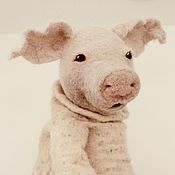 Куклы и игрушки handmade. Livemaster - original item Art doll Pig. Soft toy.Wool and silk. Handmade.