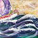 The wind. Sailboat on the waves. Painting on canvas, Pictures, Moscow,  Фото №1