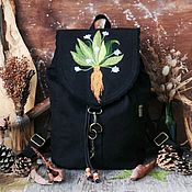 Сумки и аксессуары handmade. Livemaster - original item Canvas backpack with Mandrake embroidery