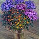 Phlox and marigolds. Two thousand nineteen. Oil painting, Pictures, Moscow,  Фото №1
