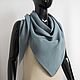 scarves: Knitted kerchief made of merino dusty gray-blue. Kerchiefs. Scarfland. Online shopping on My Livemaster.  Фото №2