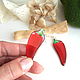 Transparent Earrings Red Chilli Eco Boho. Earrings. WonderLand. Online shopping on My Livemaster.  Фото №2