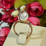 Винтаж handmade. Livemaster - original item ring with pearl.. Handmade.