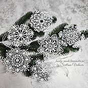 Сувениры и подарки handmade. Livemaster - original item MARKDOWN! Snowflakes lace white. Christmas tree toys for the New Year. Handmade.