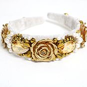 Украшения handmade. Livemaster - original item White rim with roses in the style of Dolce Gabbana. Handmade.