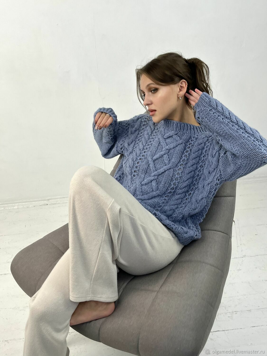 Women's knitted sweater oversize jeans colors to order, Sweaters, Yoshkar-Ola,  Фото №1