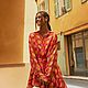 Ткань Италия Blumarine вискоза с орнаментом, оранжевая вискоза. Ткани. Capri Tkani ✿ Итальянские ткани. Ярмарка Мастеров.  Фото №8