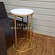 Кофейный столик лофт ROUND gold. Столы. SLIVA wood deco. Интернет-магазин Ярмарка Мастеров.  Фото №2