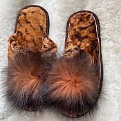 Обувь ручной работы handmade. Livemaster - original item Women`s slippers from mouton closed cape red. Handmade.
