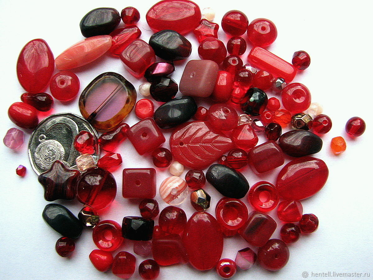 Магазин бус. Набор бусин Preciosa Mix Ruby Garnet (50гр.). Чешские Бусины микс. Бусины чешские стеклянные. Бусины чешское стекло гранатовые.