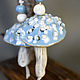  Голубые мухоморы №12. Колокольчики. Ammonit_art_ceramics. Ярмарка Мастеров.  Фото №6