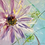 Картины и панно handmade. Livemaster - original item Oil painting with abstract camomile. Abstract flower in oil.. Handmade.