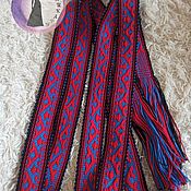Русский стиль handmade. Livemaster - original item Ornamental blue-red belt. Handmade.