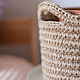 Вязаное кашпо из джута с ручками для домашних растений. Кашпо. Valeri Knit. Интернет-магазин Ярмарка Мастеров.  Фото №2