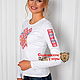 T-shirt with embroidery 'Bereginya' long sleeve. T-shirts. Slavyanskie uzory. Online shopping on My Livemaster.  Фото №2