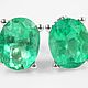 2.10 Carats Bright Green Emerald Oval Scroll Stud Earrings. Earrings. JR Colombian Emeralds (JRemeralds). Online shopping on My Livemaster.  Фото №2