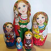 Русский стиль handmade. Livemaster - original item Matryoshka with her children. Handmade.