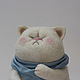 толстый белый  кот, кавайный котенок, японский аниме кот из шерсти. Войлочная игрушка. Екатерина Кольцова (KettyCat). Интернет-магазин Ярмарка Мастеров.  Фото №2