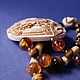 Massive necklace with the Dragon. ivory, tiger's eye, amber. Vintage necklace. kostorez (kostorez). My Livemaster. Фото №5