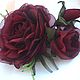 Order FABRIC FLOWERS. Brooch ' Burgundy roses'. cbzybt. Livemaster. . Brooches Фото №3