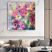 Картины и панно handmade. Livemaster - original item Painting with delicate flowers. Flower painting in the office of the head. Handmade.