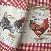 Сувениры и подарки handmade. Livemaster - original item Gifts for March 8: textile napkin with roosters. Handmade.