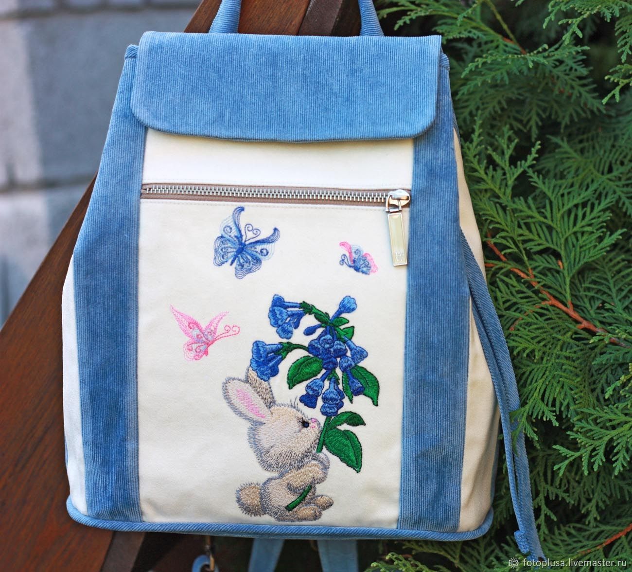 Рюкзачок голубой с зайчиком, Классическая сумка, Тольятти,  Фото №1