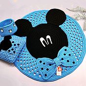 Для дома и интерьера handmade. Livemaster - original item Children`s set Mickey mouse crochet Mat cushion basket. Handmade.