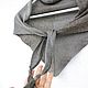 Вязаный бактус-косынка, Тауп, лен с шелком. Бактус. ramremik-knitting-cashmere. Ярмарка Мастеров.  Фото №4