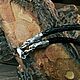 Кожаный шнур с серебром - Орлы (диаметр 4 мм), Колье, Барнаул,  Фото №1