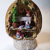 Сувениры и подарки handmade. Livemaster - original item New Year`s composition in a walnut shell. Handmade.