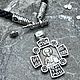 Крест-медальон на гайтане со штангой. Крестик. MisMi jewelry. Ярмарка Мастеров.  Фото №5