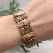Украшения handmade. Livemaster - original item Natural patterned (sand) jasper bracelet. Handmade.