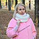 Order Fashionable voluminous white Snood scarf in two turns downy large viscous. Down shop (TeploPuha34). Livemaster. . Snudy1 Фото №3