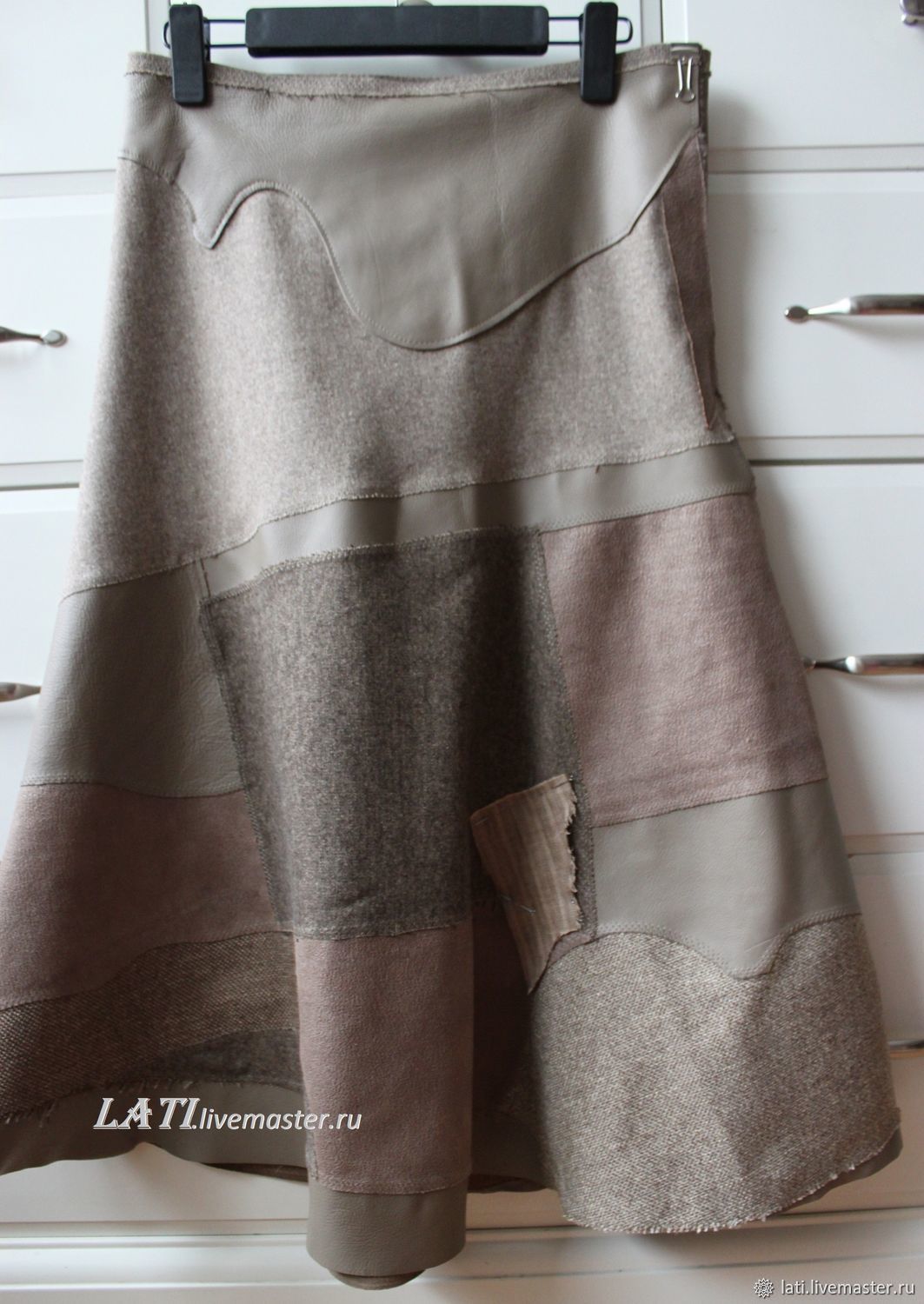 Длинная юбка из лоскутков арт.20068yu