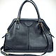 Bella Black leather women's bag, tote Bag, Large women's bag, Tote Bag, Dubna,  Фото №1