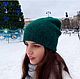 Объемная шапка из альпаки и шелка двухслойная. Шапки. Lanabysvetlana. Ярмарка Мастеров.  Фото №5