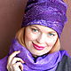 Women felted hat. Violet sorbet, Caps, Khabarovsk,  Фото №1