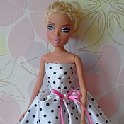 Платье для Барби из креп-сатина и органзы. Свадебное