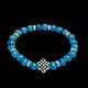 Blue Apatite LUX bracelet with Tibetan knot. Bead bracelet. oko-siriusa. Online shopping on My Livemaster.  Фото №2