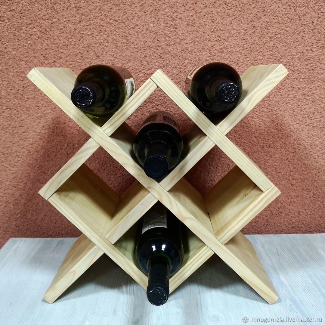 полки для винных бутылок из дерева